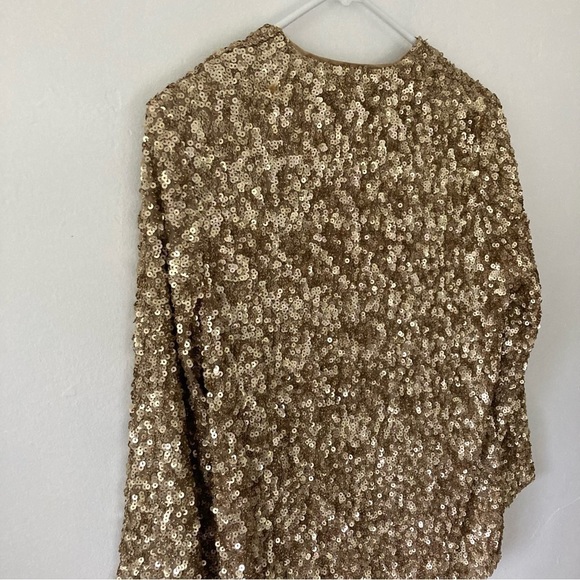 Chico's Travelers Collection Gold Sequined Jacket Size Small - Picture 7 of 9